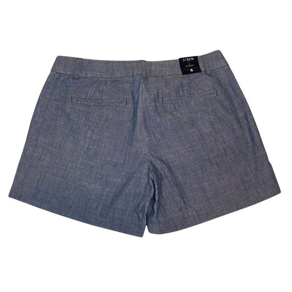 J.Crew Factory 5” Classic Chambray Shorts Blue Cotton NWT Size 6 - Picture 5 of 8
